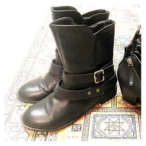 Woman Within Faux Leather Woman’s Booties Size 9